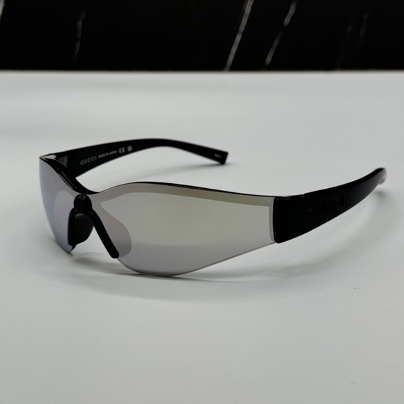 NEW GG1651S 004 GUCCI BLACK SILVER GEOMETRIC UNISEX GUCCI SUNGLASSES - Picture 5 of 12